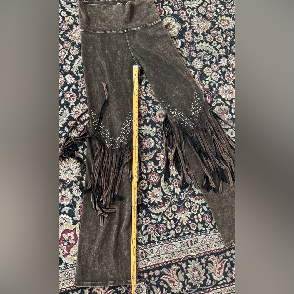Fringe Flare Leg Pant Size M NWT  WESTERN BOHO - Picture 7 of 9